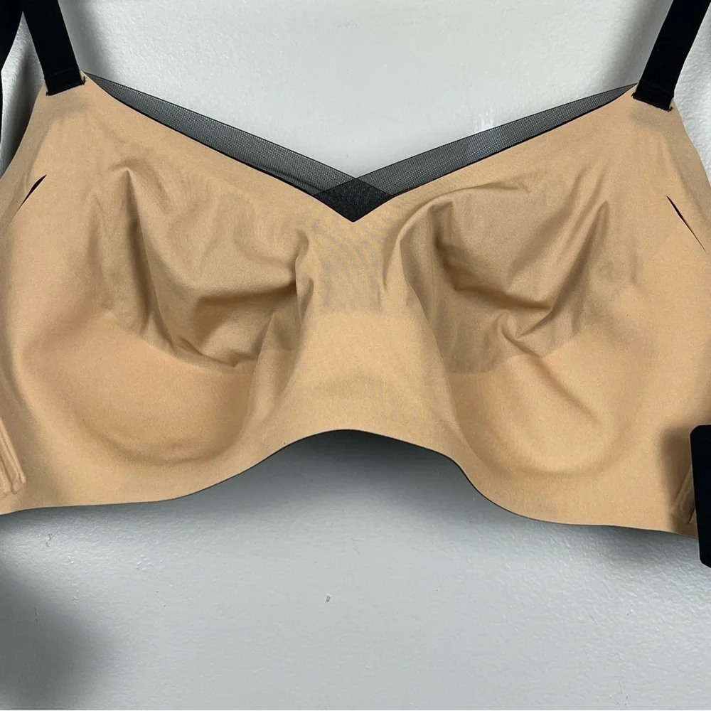 Honeylove Liftwear Crossover black wireless mesh inset bra, 1X 40C/D.